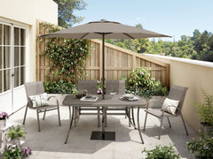 Alma Bistro Dining Set With 6 Chairs - Dark Grey