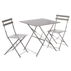 Naterial Flora II Origami Bistro Set With 2 Chairs - Dark Grey