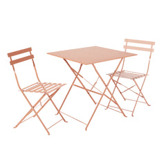 Naterial Flora II Origami Bistro Set With 2 Chairs - Orange Lava