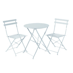 Naterial Flora II Origami Bistro Set With 2 Chairs - Blue Agatha D60cm