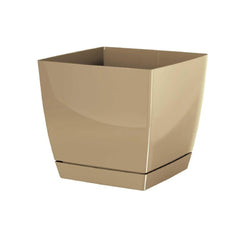 Prosperplast Coubi Square Planter 18x18x16.5cm - Coffee Brown