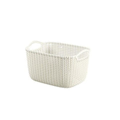 Curver Knit Rectangular Basket Small - White 8Ltrs
