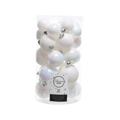Decoris Shatterproof Baubles Tube of 30 Pieces Mixed Sizes - Iris