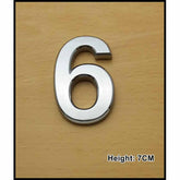 CHROME NUMBER CURVED 7CM NO.6