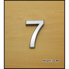 CHROME NUMBER CURVED 7CM NO.7