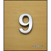 CHROME NUMBER CURVED 7CM NO.9