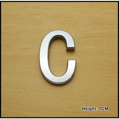 CHROME LETTER CURVED 7CM C