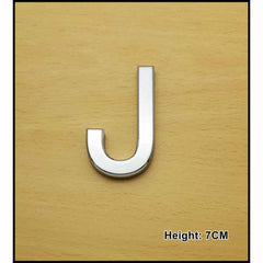 CHROME LETTER CURVED 7CM J
