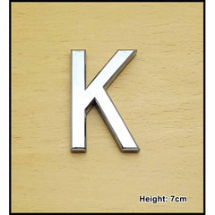 CHROME LETTER CURVED 7CM K
