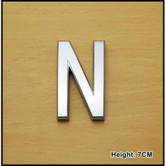 CHROME LETTER CURVED 7CM N
