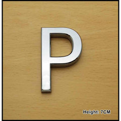 CHROME LETTER CURVED 7CM P