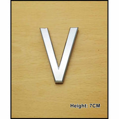 CHROME LETTER CURVED 7CM V