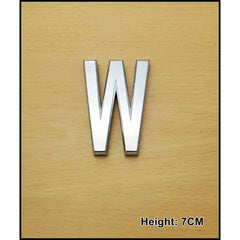 CHROME LETTER CURVED 7CM W