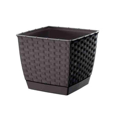 Prosperplast Ratolla Square Planter 14.5x14.5x12.6cm - Umber Brown