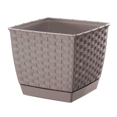 Prosperplast Ratolla Square Planter 19x19x15.9cm - Mocca