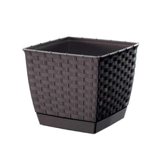Prosperplast Ratolla Square Planter 19x19x15.9cm - Umber Brown