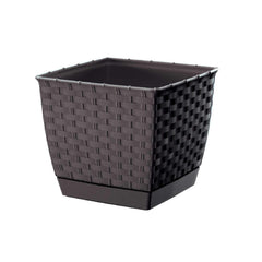 Prosperplast Ratolla Square Planter 25x25x22cm - Umber Brown