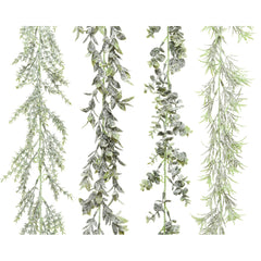 Decoris Snowy Leaf Garland 180cm - 3 Assorted