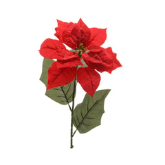 Decoris Poinsettia on Stem 67cm - Red