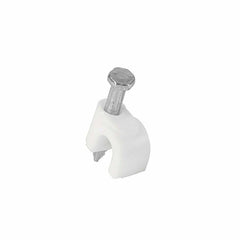 Volteck Round Cable Clips 5mm - Pack of 20 Pieces White