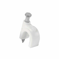 Volteck Round Cable Clips 8mm - Pack of 20 Pieces White
