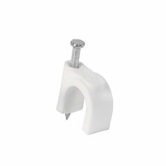 Volteck Round Cable Clips 12mm - Pack of 20 Pieces White