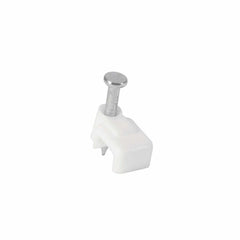 Volteck Flat Cable Clips 3 x 6mm - Pack of 20 Pieces White