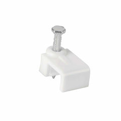 Volteck Flat Cable Clips 5 x 8.5mm - Pack of 20 Pieces White