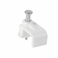 Volteck Flat Cable Clips 6 x 9.5mm - Pack of 20 Pieces White