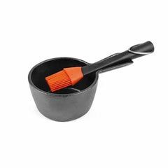 Charcoal Companion Cast Iron Sauce Pot & Basting Brush Set