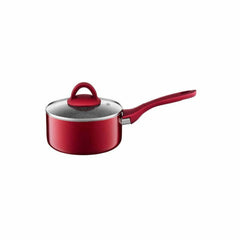 Ambition Jasper Saucepan with Lid and Qualum Basic Stone Coating 16cm - Red