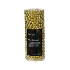 Decoris Plastic Beaded Garland 10m - Gold