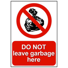 STICKER: DO NOT LEAVE GARBAGE