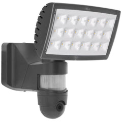 Lutec Peri Security Wall Light 25W with Integrated Led 5000K, Sensor and Wifi Camera - Dark Grey
