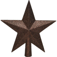 Decoris Shatterproof Star Tree Topper 20cm with Glitter - Dark Brown