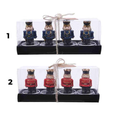 Decoris Wax Nutcracker Candle Set of 2 - 2 Assorted Colours