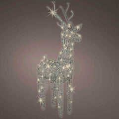 Lumineo Steady 72 Led Wicker Deer 104cm - Grey/Warm White