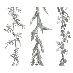 Decoris Leaf Garland with Glitter - Silver