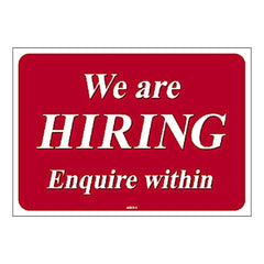 WE ARE HIRING SIGN 21X30CM