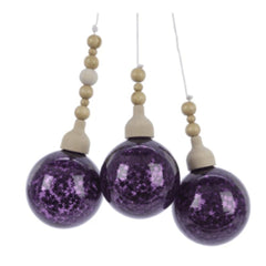 Decoris Glass Bauble Bundle with Inserted Glitter 5cm - Petunia Purple