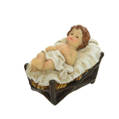 Decoris Polyresin Baby Jesus in Crib 5.5cm