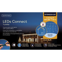 Lumineo Connect Icicle Extension Set 250 Led Lights 7.35m - Cool White (without Transformer)