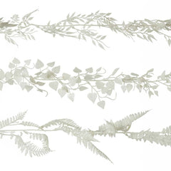 Decoris Leaf Garland with Glitter - White