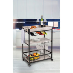 Wenko Kitchen Trolley Rustico Black