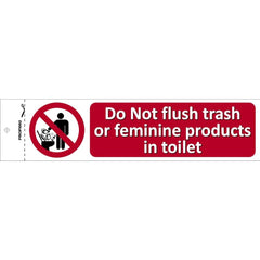 DO NOT FLUSH TRASH OR FEMMINI PRODUCTS IN TOILET - STICKER 19X5CM