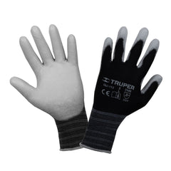 Truper Polyurethane Coated Nylon Gloves With Knitted Cuff, Size L.
