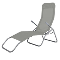 Folding Beach Lounger - Grey