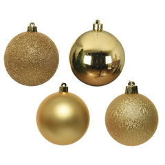 Decoris Shatterproof Bauble Box of 30 Pieces 6cm - Light Gold