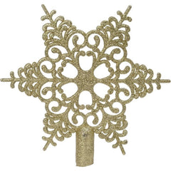 Decoris Plastic Hollow Snowflake Star Tree Topper 19cm - Gold