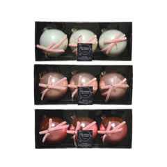 Decoris Glass Bauble Box of 3 Pieces 8cm - 3 Assorted
